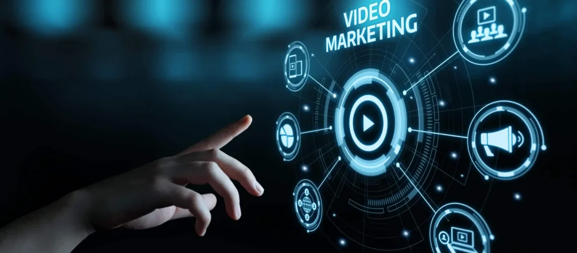 Video Marketing Advertising Businesss Internet Network Technology Concept.